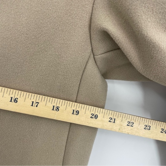 H&M Straight Cut Coat Sz XS beige mid length peacoat - Picture 6 of 7